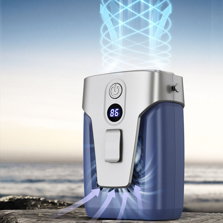 Outdoor Portable Waist High Wind Leafless Hanging Neck Fan With Power Function(Time Wind Blue) - Electric Fans by PMC TechLife | Online Shopping South Africa | PMC TechLife | Buy Now Pay Later Mobicred