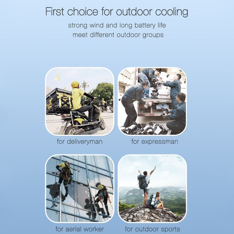 Outdoor Portable Waist High Wind Leafless Hanging Neck Fan With Power Function(Time Wind Blue) - Electric Fans by PMC TechLife | Online Shopping South Africa | PMC TechLife | Buy Now Pay Later Mobicred