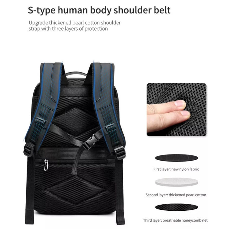 Business Large Capacity Travel Bag Multifunctional Waterproof Laptop Backpack With USB Port(Black) - Backpack by PMC Jewellery | Online Shopping South Africa | PMC Jewellery | Buy Now Pay Later Mobicred