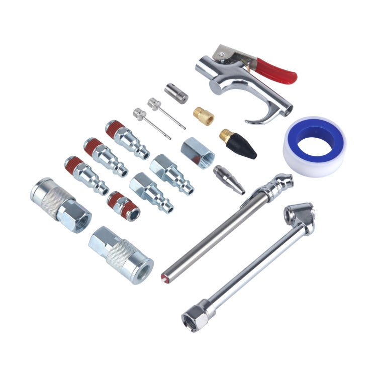 20 In 1 Air Compressor Kit 1/4 Inch NPT Air Tool Kit With 7.5m Coil Nylon Hose - Engine Fittings by PMC TechLife | Online Shopping South Africa | PMC TechLife | Buy Now Pay Later Mobicred
