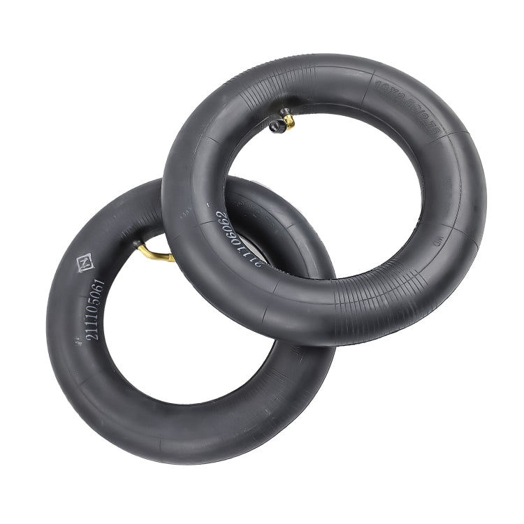 10 x 2.5/2.75 Electric Scooter 45 Degree Valve Thickened Inner Tube(Yellow Stripes) - Accessories & Parts by PMC TechLife | Online Shopping South Africa | PMC TechLife