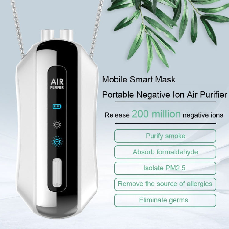 Portable Negative Ion Air Purifier Home Hanging Neck Purifier, Style: Chain Style (White) - free shipping - PMC TechLife - Order now!