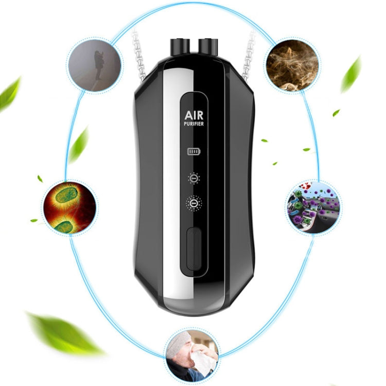 Portable Negative Ion Air Purifier Home Hanging Neck Purifier, Style: Chain Style (Black) - free shipping - PMC TechLife - Order now!