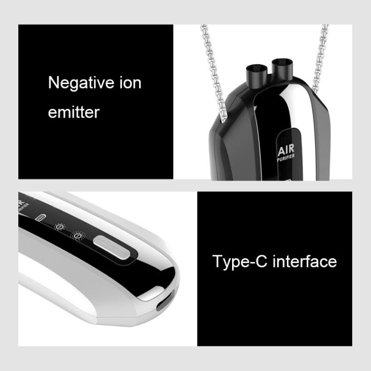 Portable Negative Ion Air Purifier Home Hanging Neck Purifier, Style: Chain Style (Black) - free shipping - PMC TechLife - Order now!