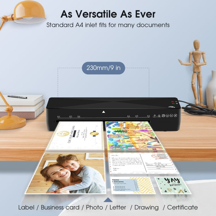 9 Inch A4 Hot Cold Laminator Machine Book Documents Laminator, Size: Set 1(220V EU Plug) - Photo Film Covering Machine by PMC TechLife | Online Shopping South Africa | PMC TechLife | Buy Now Pay Later Mobicred