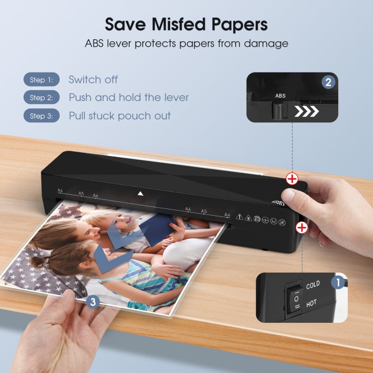 9 Inch A4 Hot Cold Laminator Machine Book Documents Laminator, Size: Set 1(220V UK Plug) - Photo Film Covering Machine by PMC TechLife | Online Shopping South Africa | PMC TechLife | Buy Now Pay Later Mobicred