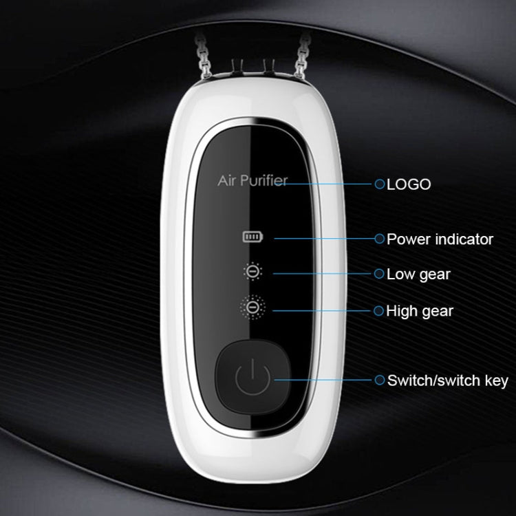 Upgrade Dual-brush Negative Ion Air Purifier Neck Small Portable Air Purifier, Style: Chain Model (White) - free shipping - PMC TechLife - Order now!
