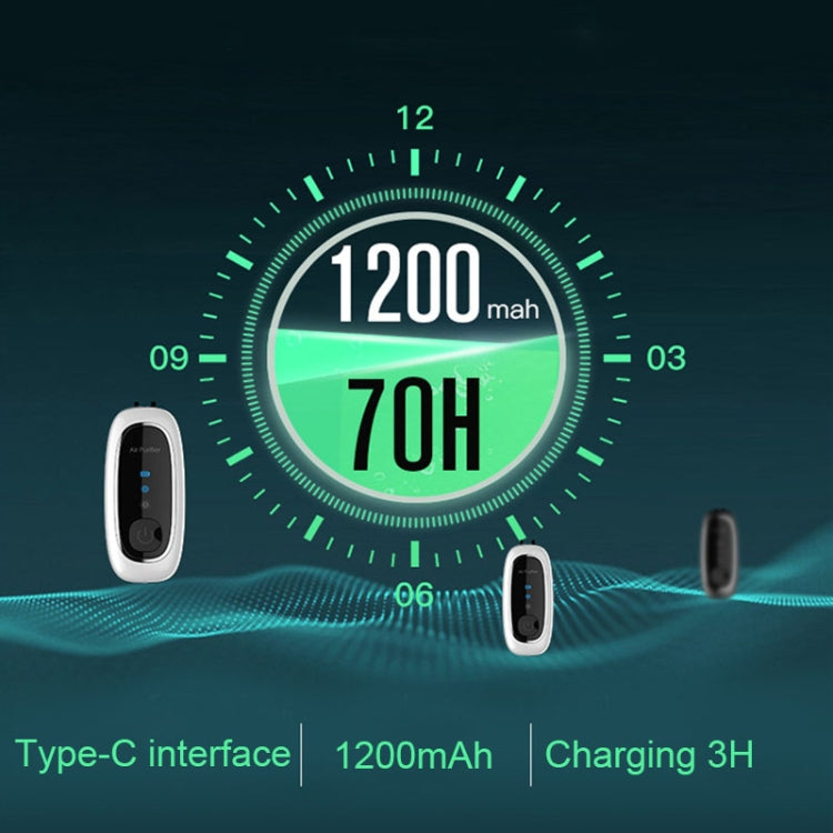 Upgrade Dual-brush Negative Ion Air Purifier Neck Small Portable Air Purifier, Style: Rope Model (Black) - free shipping - PMC TechLife - Order now!