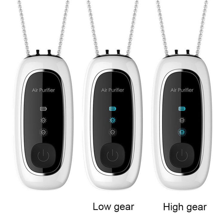 Upgrade Dual-brush Negative Ion Air Purifier Neck Small Portable Air Purifier, Style: Rope Model (White) - free shipping - PMC TechLife - Order now!