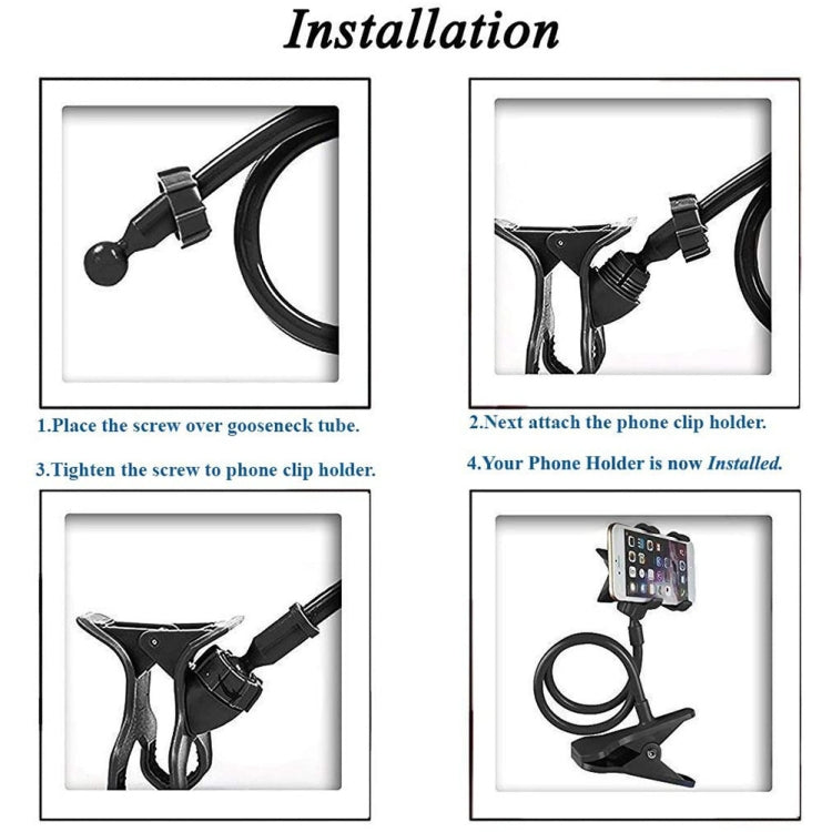 Double-clamp Camera Phone Holder Extended Metal Bending Bracket(Black) - Stand by PMC TechLife | Online Shopping South Africa | PMC TechLife | Buy Now Pay Later Mobicred