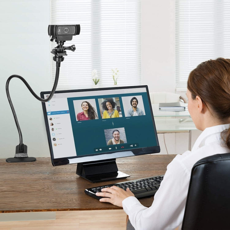 Double-clamp Camera Phone Holder Extended Metal Bending Bracket(Black) - Stand by PMC TechLife | Online Shopping South Africa | PMC TechLife | Buy Now Pay Later Mobicred