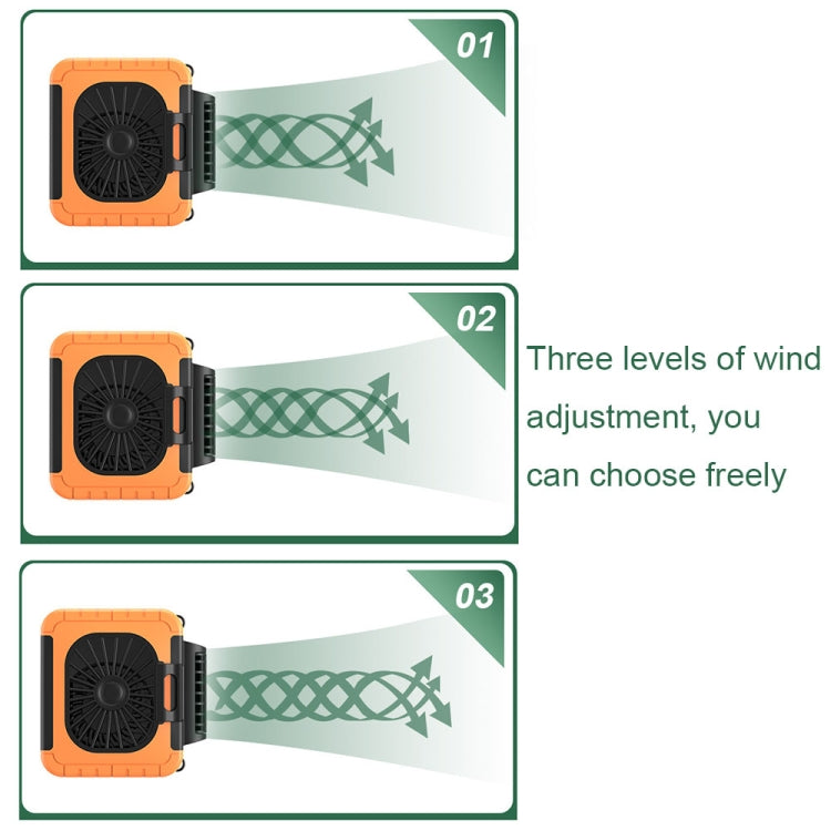 Outdoor Waist-Mounted Lighting Fan Multifunctional Bracket Hanging Neck Fan(Blue) - Electric Fans by PMC Jewellery | Online Shopping South Africa | PMC Jewellery | Buy Now Pay Later Mobicred