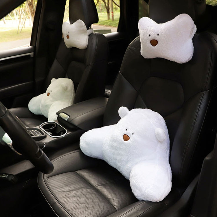 Car Cartoon Bear Plush Seat Upholstery Pillow, Color: Lumbar Pillow White - Seat Accessories by PMC TechLife | Online Shopping South Africa | PMC TechLife | Buy Now Pay Later Mobicred