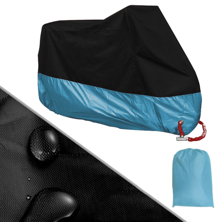 190T Motorcycle Rain Covers Dustproof Rain UV Resistant Dust Prevention Covers, Size: L(Black and Light Blue) - Protective Gear by PMC TechLife | Online Shopping South Africa | PMC TechLife | Buy Now Pay Later Mobicred