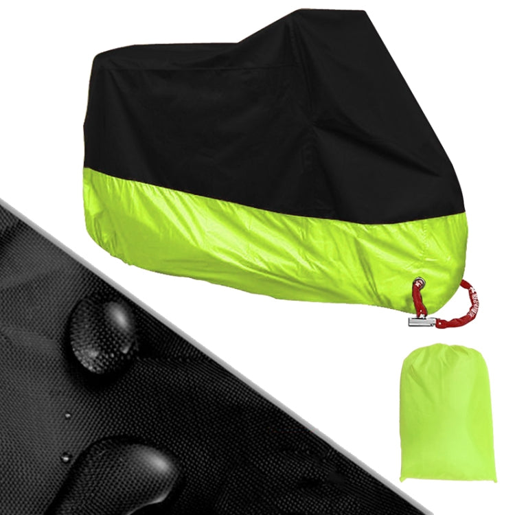 190T Motorcycle Rain Covers Dustproof Rain UV Resistant Dust Prevention Covers, Size: XXL(Black and Fluorescence Green) - Protective Gear by PMC TechLife | Online Shopping South Africa | PMC TechLife | Buy Now Pay Later Mobicred
