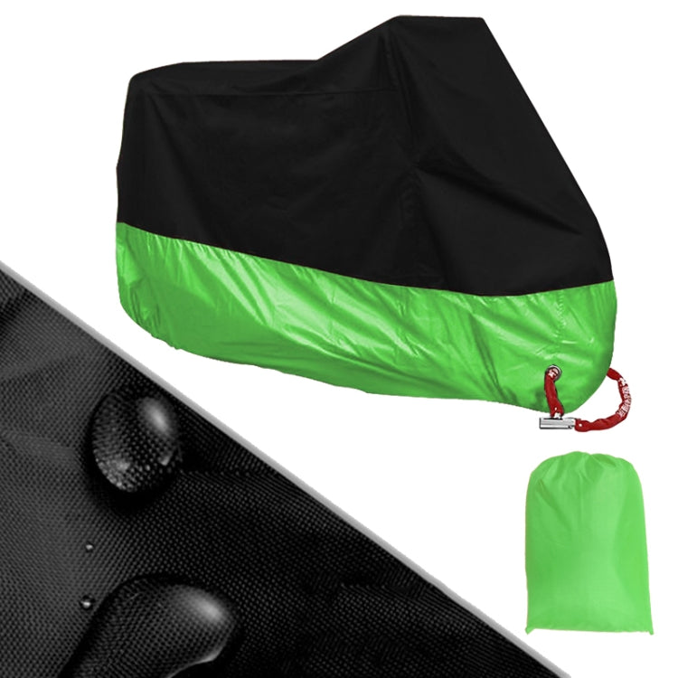 190T Motorcycle Rain Covers Dustproof Rain UV Resistant Dust Prevention Covers, Size: XXL(Black and Green) - Protective Gear by PMC TechLife | Online Shopping South Africa | PMC TechLife | Buy Now Pay Later Mobicred