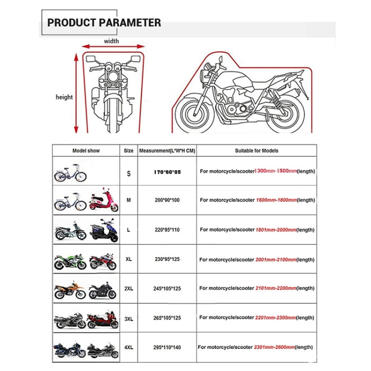190T Motorcycle Rain Covers Dustproof Rain UV Resistant Dust Prevention Covers, Size: L(Black and Fluorescence Green) - Protective Gear by PMC TechLife | Online Shopping South Africa | PMC TechLife | Buy Now Pay Later Mobicred