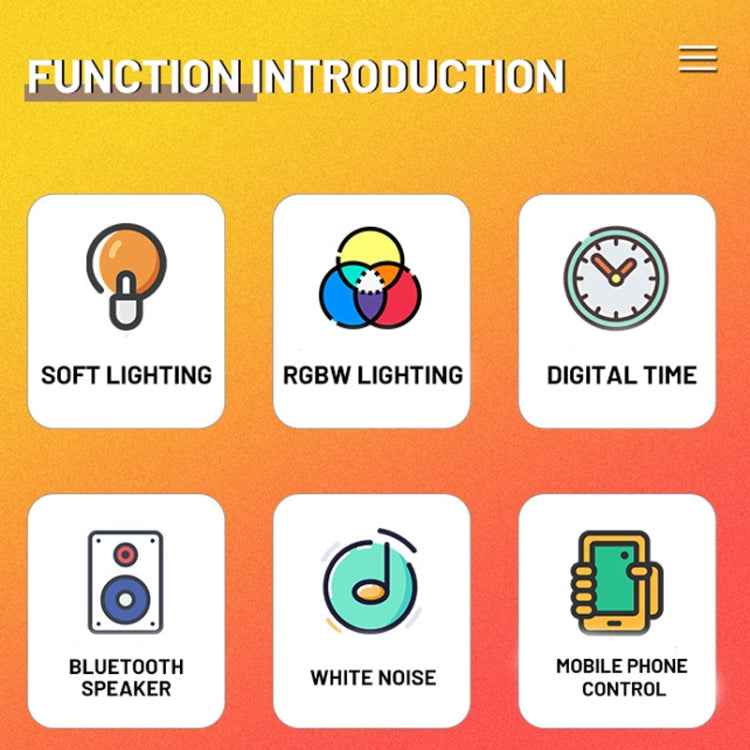 Multi-Functional RGBW Atmosphere Light Bluetooth Speaker Sunrise Wake-Up Lamp Digital Display Alarm Clock(White) - Novelty Lighting by PMC TechLife | Online Shopping South Africa | PMC TechLife | Buy Now Pay Later Mobicred