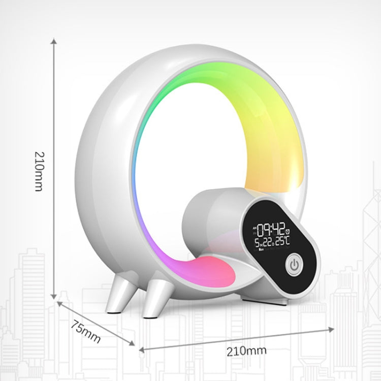 Multi-Functional RGBW Atmosphere Light Bluetooth Speaker Sunrise Wake-Up Lamp Digital Display Alarm Clock(White) - Novelty Lighting by PMC TechLife | Online Shopping South Africa | PMC TechLife | Buy Now Pay Later Mobicred