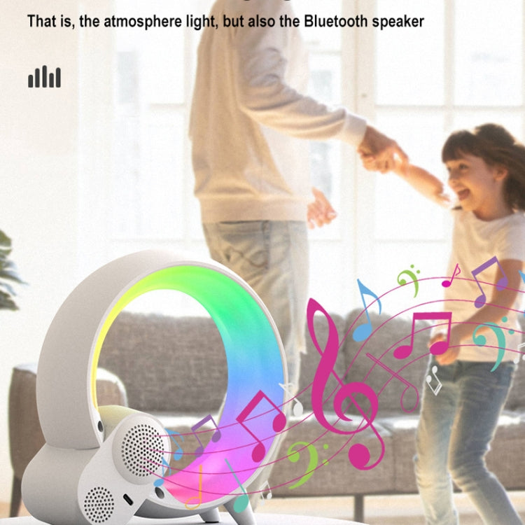 Multi-Functional RGBW Atmosphere Light Bluetooth Speaker Sunrise Wake-Up Lamp Digital Display Alarm Clock(White) - Novelty Lighting by PMC TechLife | Online Shopping South Africa | PMC TechLife | Buy Now Pay Later Mobicred