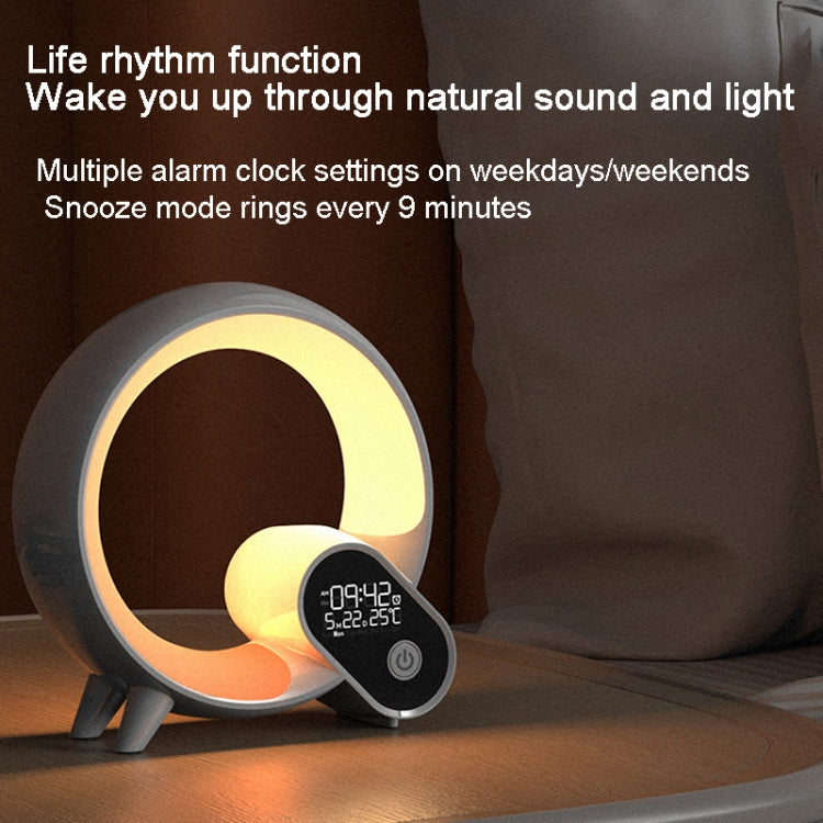 Multi-Functional RGBW Atmosphere Light Bluetooth Speaker Sunrise Wake-Up Lamp Digital Display Alarm Clock(White) - Novelty Lighting by PMC TechLife | Online Shopping South Africa | PMC TechLife | Buy Now Pay Later Mobicred