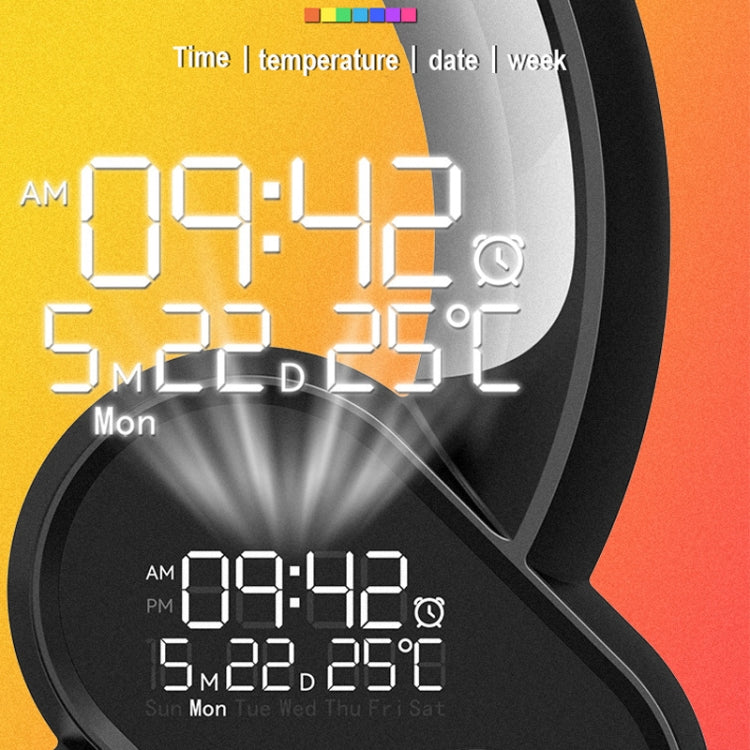 Multi-Functional RGBW Atmosphere Light Bluetooth Speaker Sunrise Wake-Up Lamp Digital Display Alarm Clock(White) - Novelty Lighting by PMC TechLife | Online Shopping South Africa | PMC TechLife | Buy Now Pay Later Mobicred