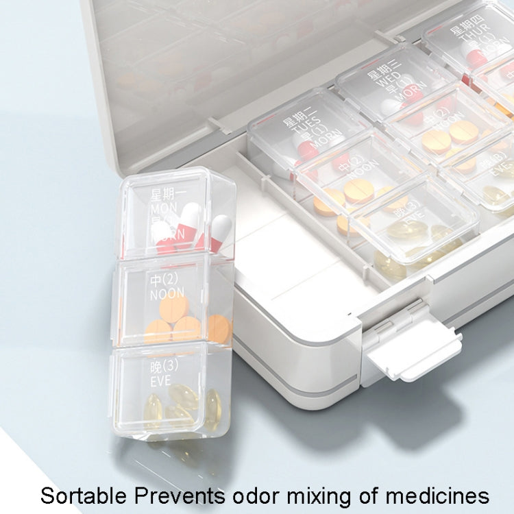 24 Grid Large Capacity Sealing Pills Case 3 Times A Day 7 Day Medicine Organizer Box(White) - free shipping - PMC TechLife - Order now!