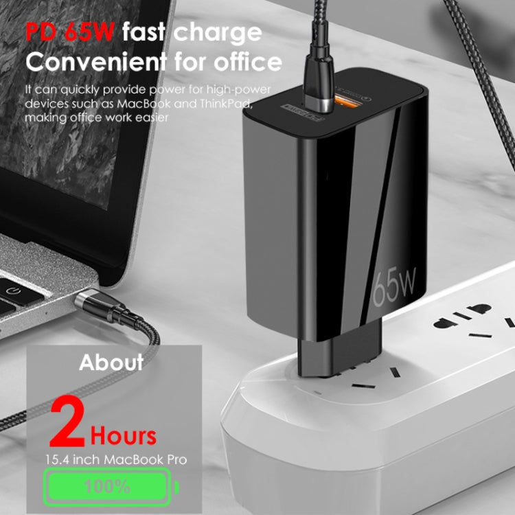 A502 65W USB-C/Type-C+USB Dual Port GaN Charger QC3.0 Laptop Universal Charger US Plug White - free shipping - PMC Jewellery - Order now!