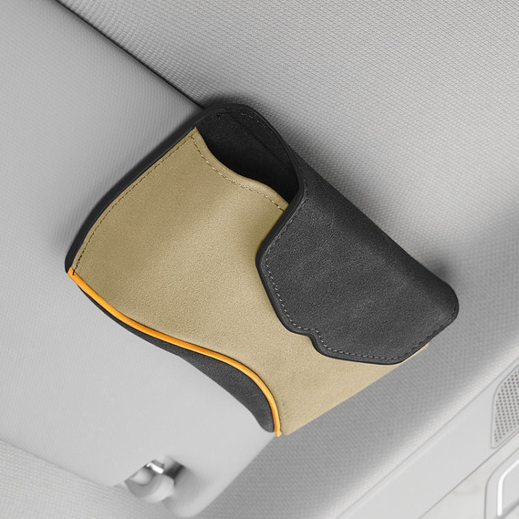 Car Sun Visor Multifunctional Glasses Case Card Storage Bracket(Beige) - Sunglasses & Glasses Clips by PMC TechLife | Online Shopping South Africa | PMC TechLife | Buy Now Pay Later Mobicred