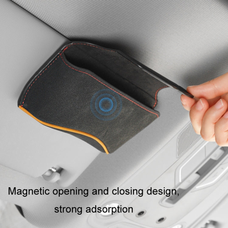Car Sun Visor Multifunctional Glasses Case Card Storage Bracket(Beige) - Sunglasses & Glasses Clips by PMC TechLife | Online Shopping South Africa | PMC TechLife | Buy Now Pay Later Mobicred
