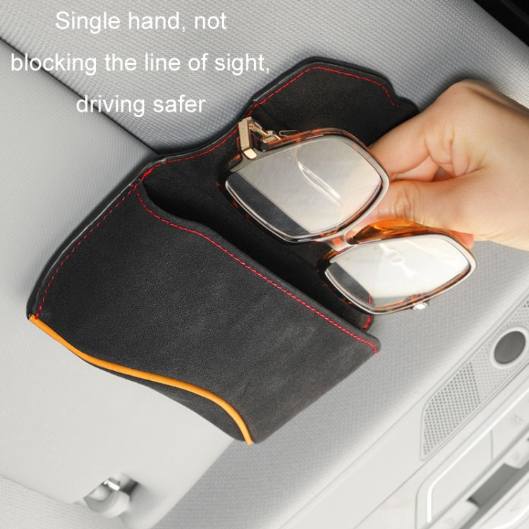 Car Sun Visor Multifunctional Glasses Case Card Storage Bracket(Beige) - Sunglasses & Glasses Clips by PMC TechLife | Online Shopping South Africa | PMC TechLife | Buy Now Pay Later Mobicred