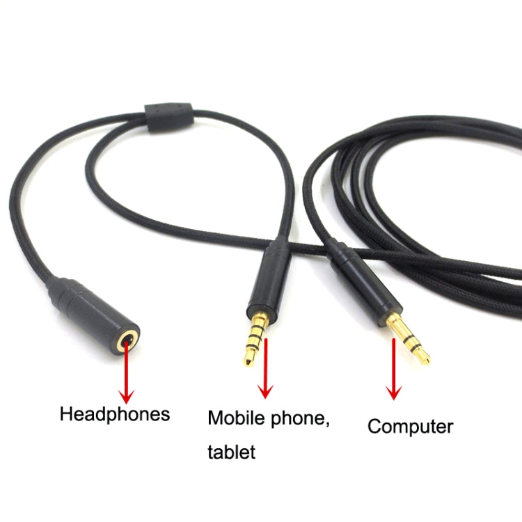 3.5mm Voice Party Live Recording Audio Cable Mobile Game Projection Computer Chat Link Cable(Black) - Headset Accessories by PMC TechLife | Online Shopping South Africa | PMC TechLife