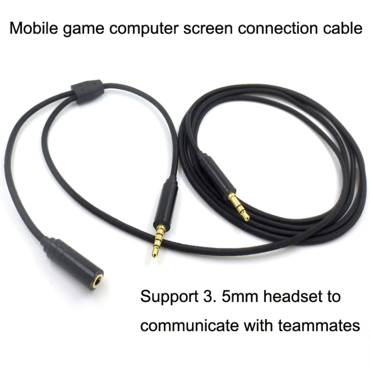 3.5mm Voice Party Live Recording Audio Cable Mobile Game Projection Computer Chat Link Cable(Black) - Headset Accessories by PMC TechLife | Online Shopping South Africa | PMC TechLife
