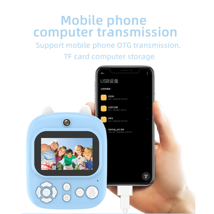 1200W Pixel  2.4 Inch Display Children Print Instant Camera Standard Blue - free shipping - PMC Jewellery - Order now!
