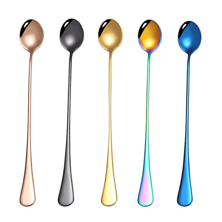 304 Stainless Steel Long Handle Thickened Pointed Spoon Coffee Ice Drink Mixing Spoon, Color: Titanium Black - Cutlery Sets by PMC TechLife | Online Shopping South Africa | PMC TechLife | Buy Now Pay Later Mobicred