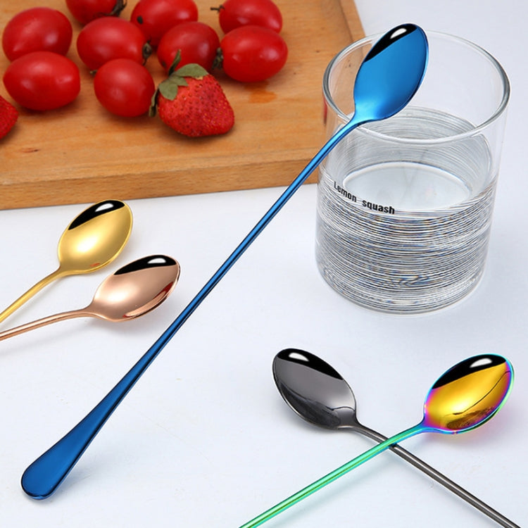 304 Stainless Steel Long Handle Thickened Pointed Spoon Coffee Ice Drink Mixing Spoon, Color: Titanium Gold - Cutlery Sets by PMC TechLife | Online Shopping South Africa | PMC TechLife | Buy Now Pay Later Mobicred