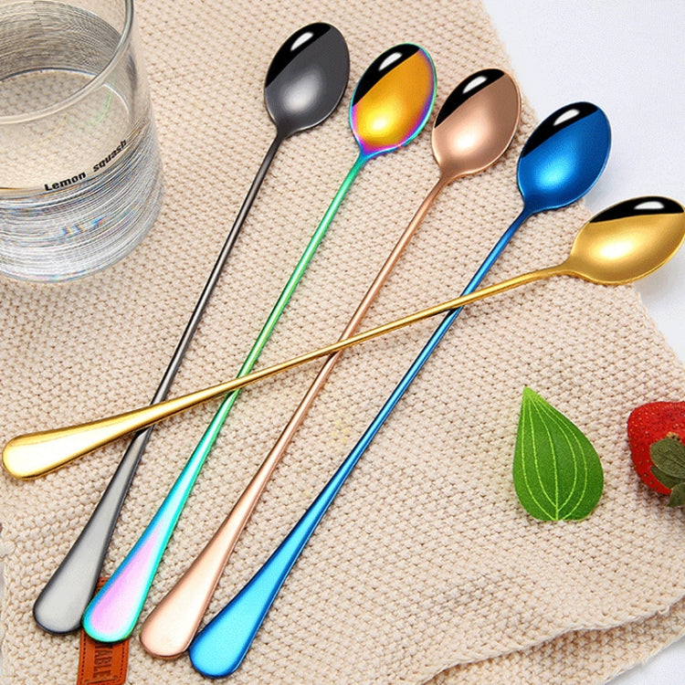 304 Stainless Steel Long Handle Thickened Pointed Spoon Coffee Ice Drink Mixing Spoon, Color: Titanium Black - Cutlery Sets by PMC TechLife | Online Shopping South Africa | PMC TechLife | Buy Now Pay Later Mobicred