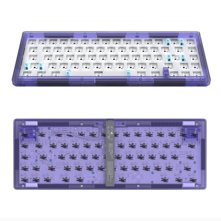 Hot Swap Shaft Wired RGB Back Light Customized Mechanical Keyboard Kit(Purple Transparent) - Other by PMC Jewellery | Online Shopping South Africa | PMC Jewellery | Buy Now Pay Later Mobicred