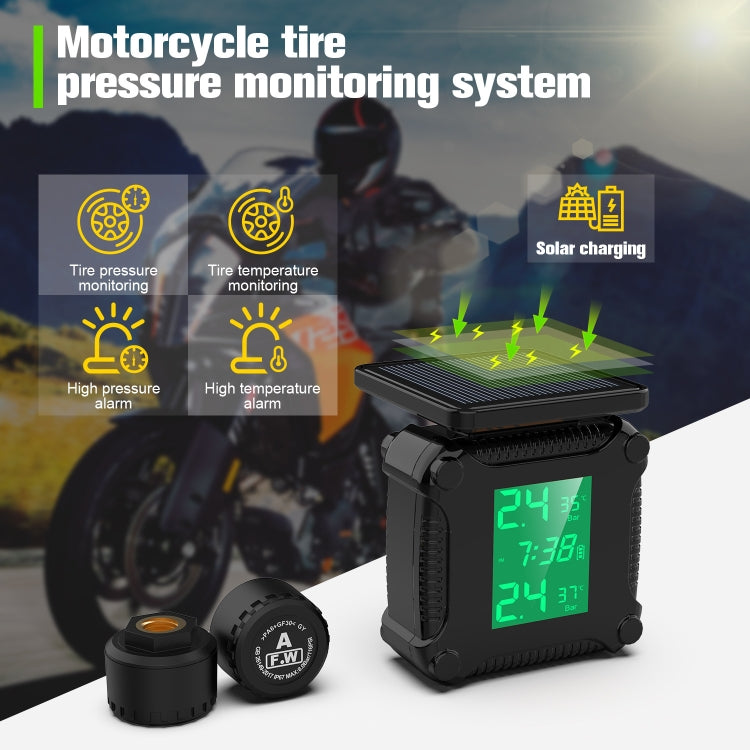 M9 Solar Motorcycle Tire Pressure Monitor Color Screen High Precision Sensor - Tire Pressure Gauges by PMC TechLife | Online Shopping South Africa | PMC TechLife