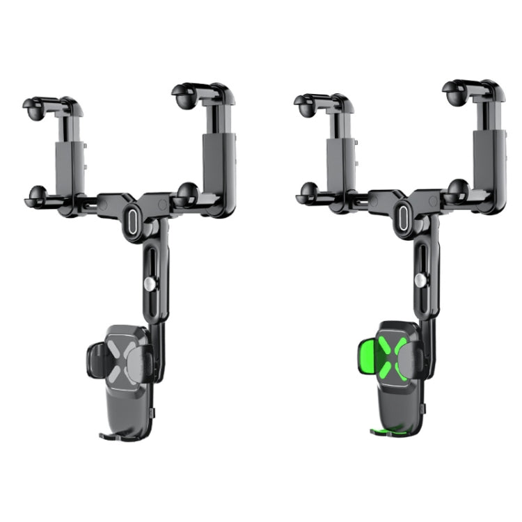Car Rearview Mirror Navigation Retractable Multifunctional Mobile Phone Holder(Green) - Car Holders by PMC TechLife | Online Shopping South Africa | PMC TechLife | Buy Now Pay Later Mobicred