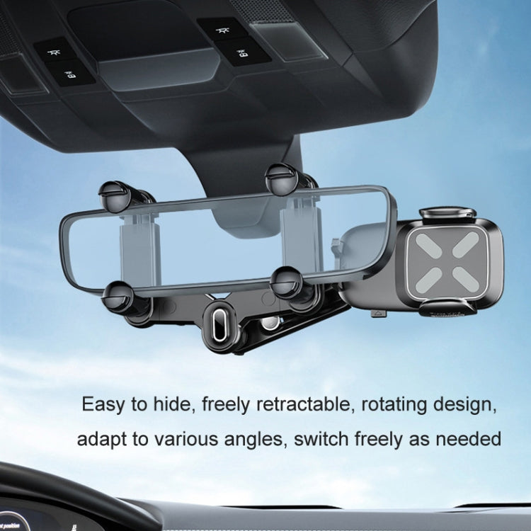 Car Rearview Mirror Navigation Retractable Multifunctional Mobile Phone Holder(Green) - Car Holders by PMC TechLife | Online Shopping South Africa | PMC TechLife | Buy Now Pay Later Mobicred