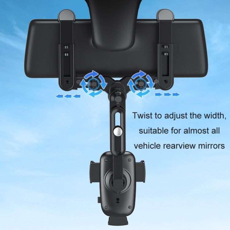 Car Rearview Mirror Navigation Retractable Multifunctional Mobile Phone Holder(Green) - Car Holders by PMC TechLife | Online Shopping South Africa | PMC TechLife | Buy Now Pay Later Mobicred