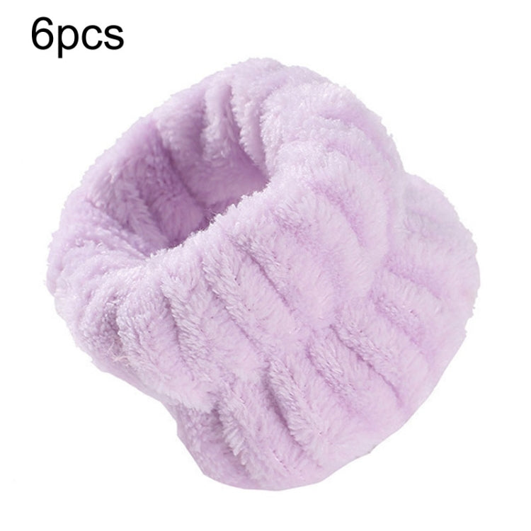 6pcs Washing Anti-Humidity Washing Face Wrist Strap Sports Sweat-Wiping Bracelet Sweat-Absorbing Sleeve(Light Purple) - free shipping - PMC TechLife - Order now!