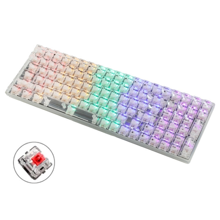 100 Keys Customized Gaming Wired Mechanical Keyboard Transparent Keycap Red Shaft (White) - free shipping - PMC Jewellery - Order now!