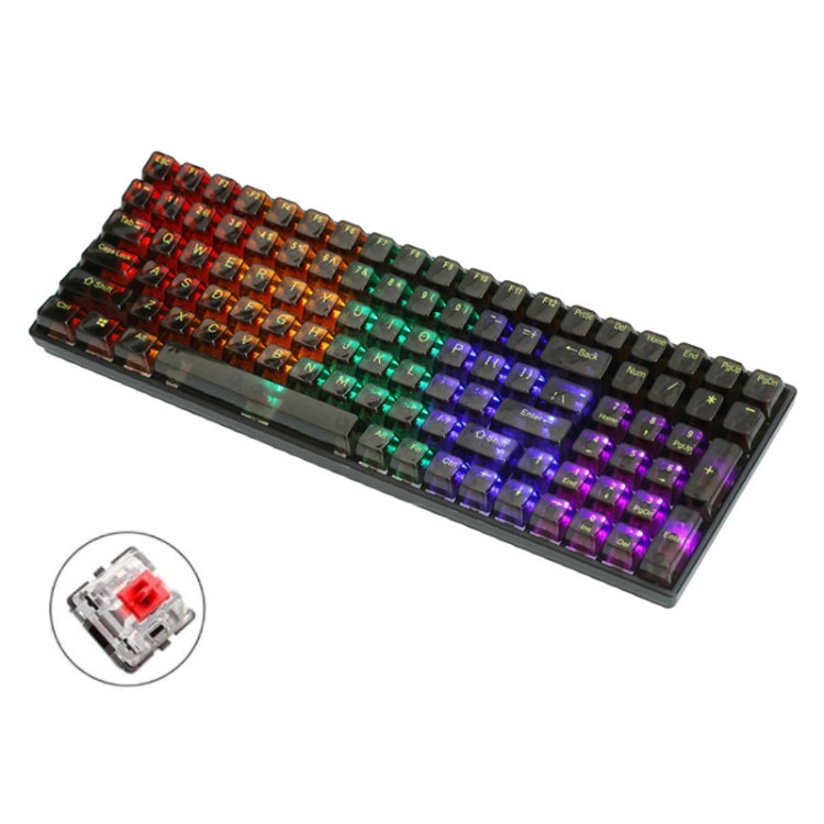 100 Keys Customized Gaming Wired Mechanical Keyboard Transparent Keycap Red Shaft (Black) - Wired Keyboard by PMC Jewellery | Online Shopping South Africa | PMC Jewellery | Buy Now Pay Later Mobicred