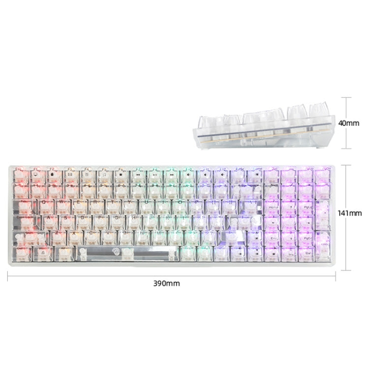 100 Keys Customized Gaming Wired Mechanical Keyboard Transparent Keycap Green Shaft (Black) - Wired Keyboard by PMC Jewellery | Online Shopping South Africa | PMC Jewellery | Buy Now Pay Later Mobicred