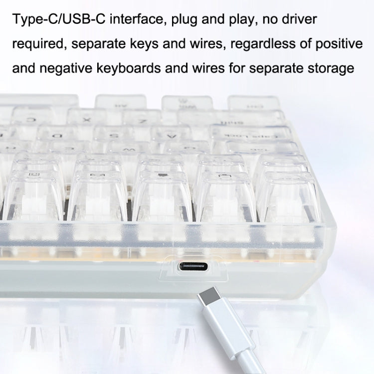 100 Keys Customized Gaming Wired Mechanical Keyboard Transparent Keycap Red Shaft (Black) - Wired Keyboard by PMC Jewellery | Online Shopping South Africa | PMC Jewellery | Buy Now Pay Later Mobicred