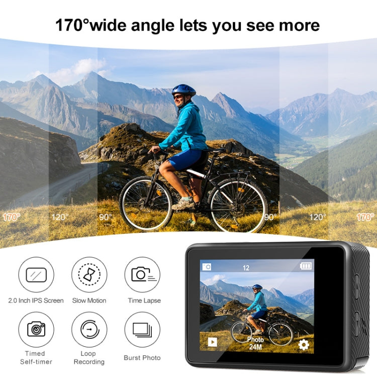 WIFI Color Dual-Screen HD 4K Video Outdoor Waterproof Sports Camera(AT-Q60AR) - Sports Camera by PMC TechLife | Online Shopping South Africa | PMC TechLife | Buy Now Pay Later Mobicred