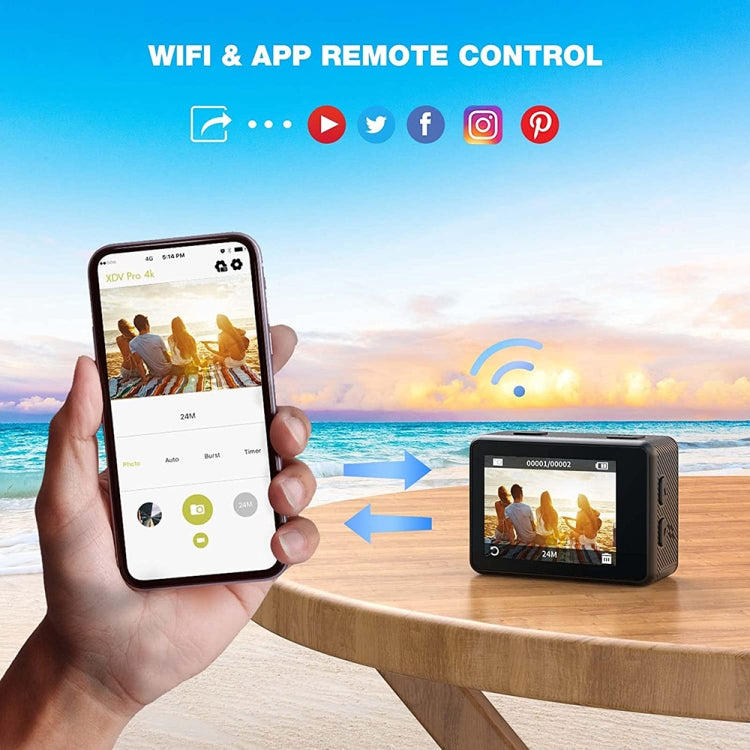 WIFI Color Dual-Screen HD 4K Video Outdoor Waterproof Sports Camera(AT-Q60AR) - Sports Camera by PMC TechLife | Online Shopping South Africa | PMC TechLife | Buy Now Pay Later Mobicred