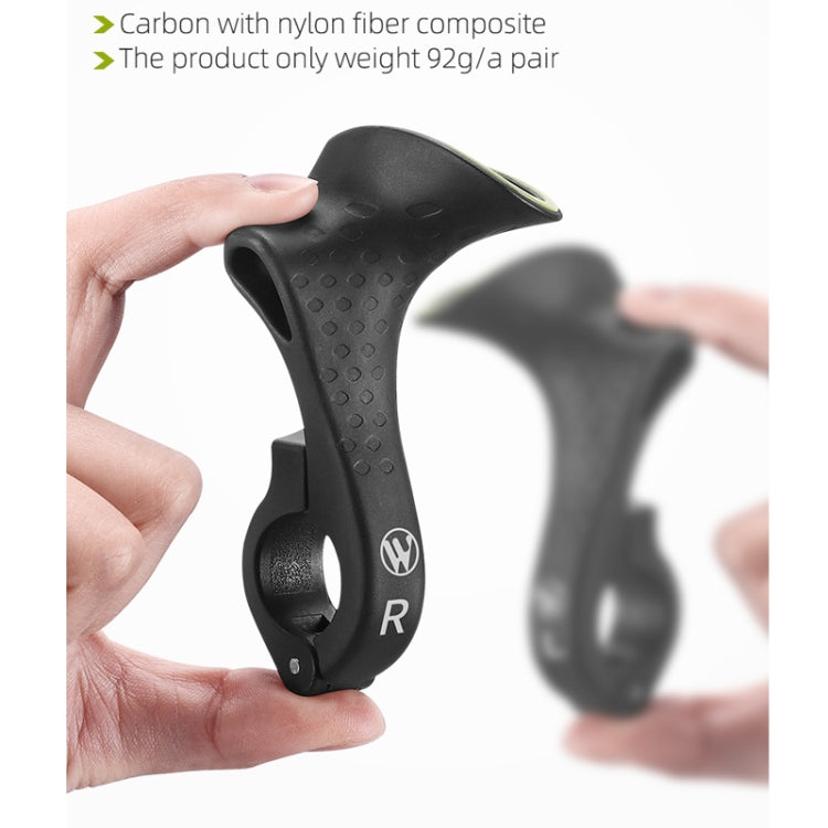 WEST BIKING Bike Cow Horns Fluorescent Deputy Handle Riding Equipment(Black) - Bicycle Grips by WEST BIKING | Online Shopping South Africa | PMc TechLife | Buy Now Pay Later Mobicred